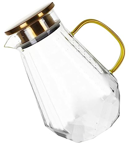Zerodeko Jarra de Agua Fría de Vidrio Tapa Hermética para Refrigerios de Oficina Elaboración de Zumos Caseros Hervidor de Bebidas de Gran Capacidad Resistente al Calor
