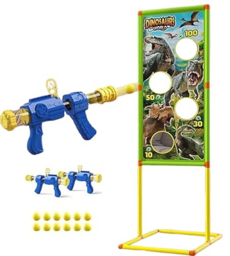 PNJB Air Powered Shooting Game Toy, Rapid Reload Toy Gun, Shooting Range up to 30 Feet, Air Pump Gun Toy, Moving Shooting Target, Fun Competition Game Gift for Kids