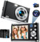 Appareil Photo Numérique,AutoFocus 4K avec Double Caméra, Appareil Photo Numérique avec Carte de 32 Go, Zoom 16 X, Grand écran de 2,8 Pouces, Caméra de Vlogging, Appareil Photo Compact pour Débutants