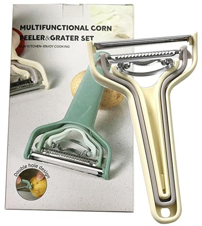 Pelaverdure | Pelapatate da cucina multifunzione in acciaio, con manico antiscivolo, per frutta, verdura, patate, cetrioli