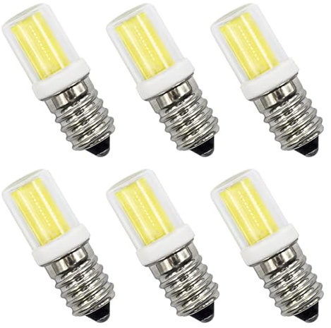 E14 Led Kaltweiß 2W 25W Entspricht Weiß 6000K Kleine Edison Schraube Salz Lampe 230V E14 LED Leuchtmittel Energiesparende für Nachtlicht, Herd-Hoods Bulbs, Deckenventilator, Tischlampen (6er-Pack)