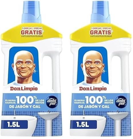 Don Limpio Baño Líquido Detergente 1.5 I. Elimina Las Marcas De Jabón Y El Doble De Cal Que La Fórmula Anterior (Paquete de 2)