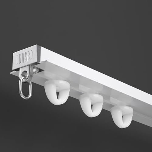 UrbanUp Gardinenschiene Schienensystem für Versenkbare Gardinenstangen, Verdunkelungsvorhang aus Metall mit Einzelschiene, Deckenvorhang-Gleitschienenhalterung für Raumteiler/Küche(3.8m(12.4ft))