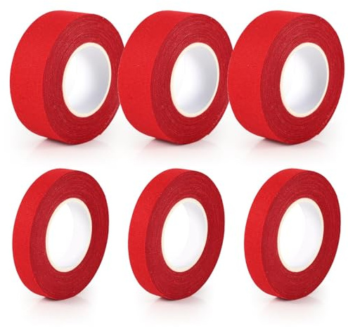 BOXOB 6pcs 9,14m Ruban Crosse, 25mm 12,5mm Non Prédécoupé Ruban Cross Hockey Coton Absorbe la Sueur Ruban de Hockey Ruban Adhésif pour Crosse de Hockey pour la Crosse Le Baseball