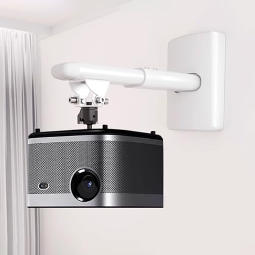 TT-YEC Wall-Mounted Telescopic Projector Bracket, 360° Rotation, Adjustable Angle, Aluminum Alloy Projector Wall Mount, Integrated Cable Management, Maximum Load Capacity 10Kg,B H25 to 33CM