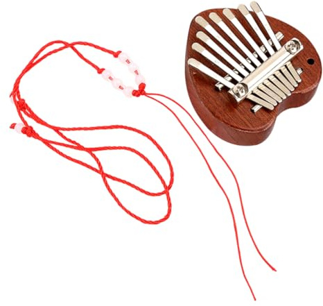 Herzförmige Kalimba mit 8 Tasten, Kleiner Daumenklavier für Anfänger | Holz und Metall, Kompakte Form, für Kinder Geeignet, Einfache Handhabung