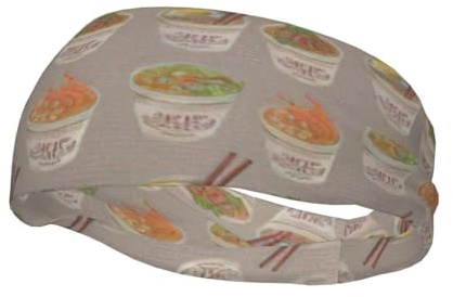 Diadema deportiva con diseño de huevera, fideos y ramen, banda elástica transpirable para correr, ciclismo, yoga, gimnasio, unisex