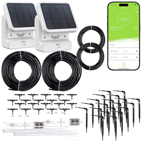 Royal Gardineer Wasserpumpe für Pflanzen: 2er-Set Smartes WLAN-Solar-Bewässerungssystem, Pumpe, 30 l/Std., App (Gartenbewässerungssysteme, Topfpflanzen Bewässerungsysteme)