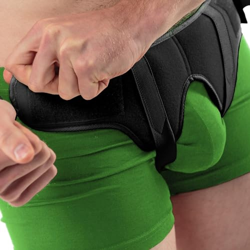 aHeal Leistenbruch Herren Medizinischer Stützgürtel - Leistenbruchgürtel für Männer, Weiches Elastisches Bruchband, Schmerzlinderung Leistenbruch Gürtel & Herniengürtel - Größe 1 Schwarz