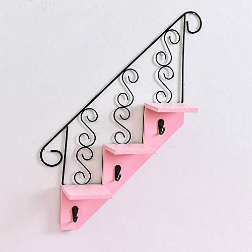 FHKBB Wall Shelf For Children's Room, Do The Old Craft, Ladder Shape, Modern Creative Design, Decorative Floating Shelves, White/Pink/Green/Blue/Yellow