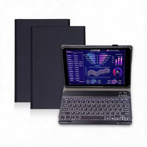 Étui Clavier Bluetooth Rétro-éclairé pour Tab M10 FHD Plus 10,3 X606F, Clavier Détachable, Mince et Léger, Noir