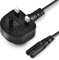 2M UK Figure 8,Cable de alimentación BS1363 a IEC227 C7 de 2 pines para TV, impresora, monitor, LED, cargador de cámara portátil, cable de alimentación para PS, Xbox, Samsung, Lg, HP, Brother