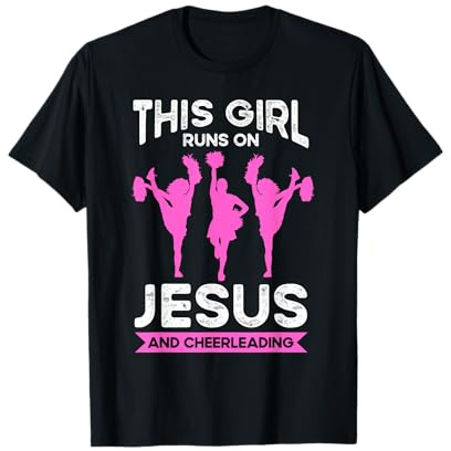 Dieses Mädchen läuft auf Jesus und Cheerleading T-Shirt