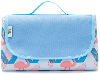 HNDXLHH Picknickdecke Wasserdicht Flamingo Picnic Blanket Wasserdicht, Picknick-Matte mit Tragegriff, Faltbar Picknick Decke,Outdoor Stranddecke für Camping, Picknick, Reise