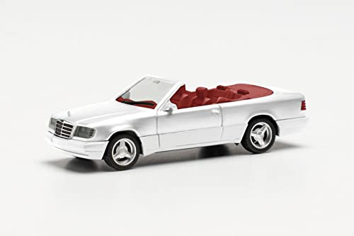 Herpa Modellauto Mercedes-Benz 320 CE Cabrio mit Brabus-Monoblock IV Felgen, originalgetreu im Maßstab 1:87, Auto Modell für Diorama, Modellbau Sammlerstück, Deko Automodelle aus Kunststoff