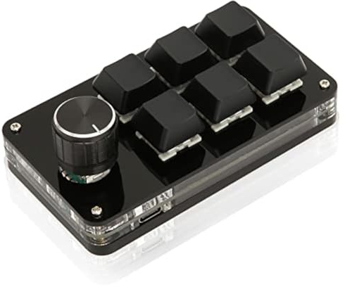 Annadue 6 Key Macro Pad, OSU Keypad Mini Gaming Keypad con Perilla USB DIY Teclado Programable Backlight OSU Keyboard para Gaming Office