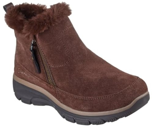 Skechers Dam lättgående cool dragkedja ankelstövel, Choklad, 38.5 EU