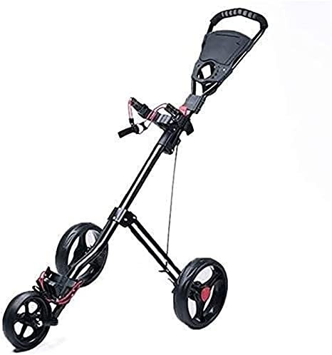 ZAANU Golf-Push-Cart, Golf-Trolley, Golf-Push-Carts, Faltbarer Golf-Trolley, 3 Räder, Golf-Push-Cart, Golf-Cart, schwenkbar, faltbar, Push-Pull-Cart, Golf-Trolley, zusammenklappbarer Car