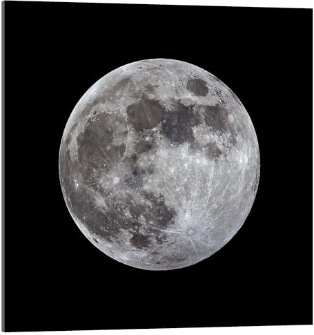 Posterlounge Vollmond Acrylglasbild von MonarchC 40 x 40 cm Grau Wandbilder Wanddeko