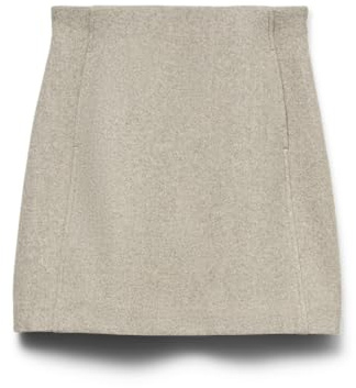 VERO MODA VMFORTUNEALLISON HW kort kjol GA NOOS, Silver mink/detalj: melerad, M