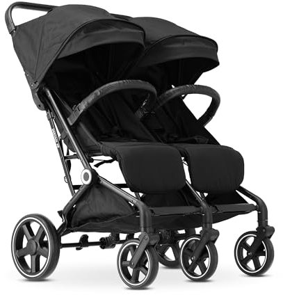 Deryan XP X2 Kinderwagen Buggy 2 in 1 - Buggy klein zusammenklappbar - Geburt bis 4 Jahre - Baby Wagen pro Sitz belastbar bis 22kg - Kinderbuggy klappbar - KOMPAKT & FALTBAR - Grau