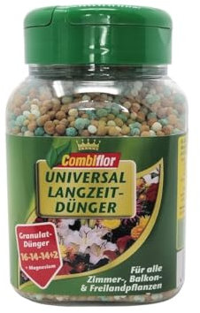 Universal Langzeitdünger 500g, für Zimmer-, Balkon und Freilandpflanzen, fördert Wuchs, Blütenbildung und Vitalität durch ausgewogene Nährstoffzusammensetzung.