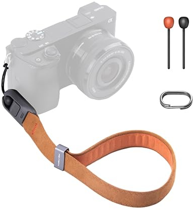 PGYTECH Cinturino da polso per fotocamera, cinturino regolabile a sgancio rapido per fotocamera, colore marrone terra, taglia unica
