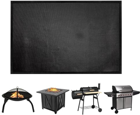 Moreeulsi Alfombrilla para Parrilla de terraza y Patio, Almohadilla ignífuga, Reutilizable, a Prueba de, Impermeable, ignífuga, Protege el césped de la Cubierta y los Patios