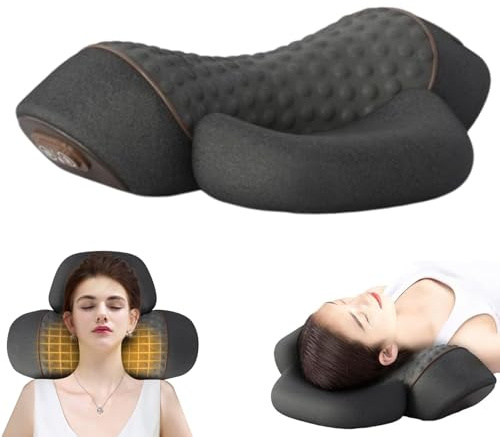 Mysoothelab Neck Massager Pillow, My Soothe Lab 3 in 1 Nacken- und Schulter Massagegerät, Nackenmassagegerät mit Wärme, Ergonomisches Massagekissen aus Memory Foam für Nacken Schulter (Schwarz)