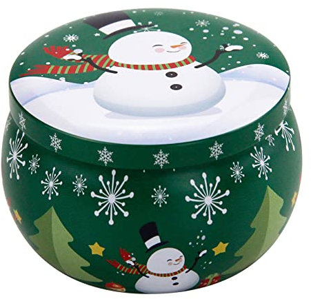 Itkcozcg Latas de galletas de Navidad con tapas para almacenamiento en seco, especias, caramelos