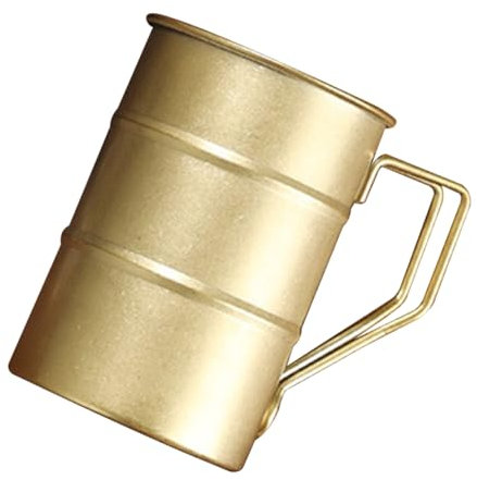 Cabilock 2St Vintage Kaffeetasse Bier Tassen Flasche Pint Sirup wassergläser kaffeebecher to-go Weinkrug aus Edelstahl Campingbecher mit Henkel Rostfreier Stahl Golden Wiederverwendbar