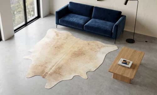 Kuhfell Rinderfell Teppich Braun Beige Salz & Pfeffer 190 x 220 cm | XL