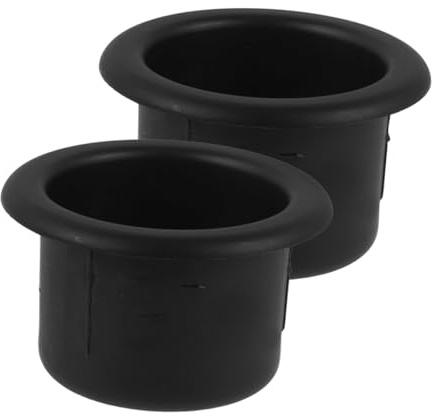 GARIOUANS Inserto Portabicchieri da Incasso ABS Nero 2 Pezzi per RV