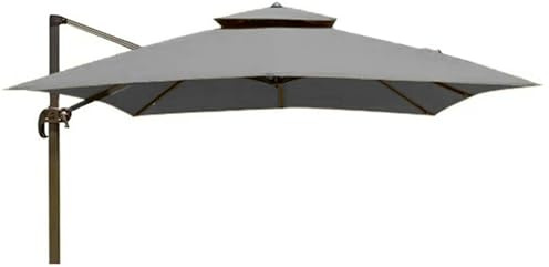 XXYLC Copertura di Ricambio per Ombrellone da Giardino, Baldacchino di Ricambio Ombrellone Telo di Ricambio da Cortile, Impermeabile, per Esterni, Giardino, Spiaggi(Size:4x3m Single,Color:Grigio)
