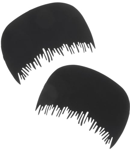 Pettine per Capelli Semplice Nero in Plastica 2 Pezzi | Applicatore per Fibre per Capelli, Uso Pulito e Delicato Sul Cuoio Capelluto