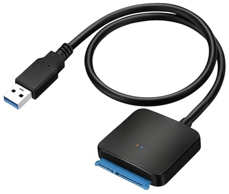 SATA III to USB 3.0 Cable Adapter, 5 Gbps USB 3.0 to SATA Converter with Auto-Sleep for 3.5 HDD, 2.5 HDD/SSD UASP TRIM Hard Driver Adapter Compatible with Laptop PS4 Xbox One WD Kingston SanDisk