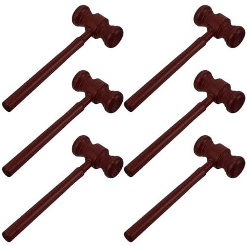 Artibetter 6 Piezas de mazos de Juez de Madera - Martillos de subasta - Accesorios para Disfraces de Abogado y Justicia para Fiestas de Cosplay en Salas de audiencias