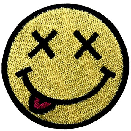 Lächeln Glückliches Gesicht Stickte Abzeichen Eisen Auf Nähen Auf Flecken