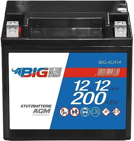 Stützbatterie 12V 12Ah BIG AUX AGM PKW Backup Batterie für A2115410001 & 61217586977