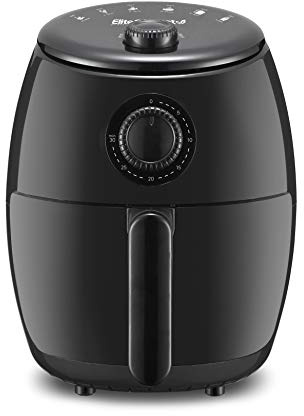 Elite Gourmet EAF-0201 Personal Compact Space Saving Electric Hot Air Fryer Oil-Less Healthy Cooker, Timer & Temperature Controls, 1000W, 2.1 Quart, Black