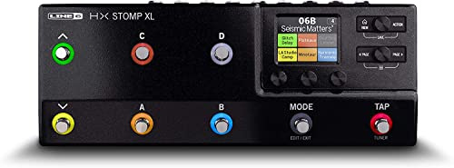 Line 6 HX Stomp XL Guitar Effect Device, Black, Model Number HX Stomp XL, 123dB Dynamic Range, SHARC DSP Chip, Over 300 HX and Legacy Amps, Cabs, and Effects