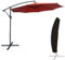Happy Garden parasol de jardin déporté OAHU rond 3m de diamètre terracotta avec manivelle. Parasol déporté inclinable et rabattable avec housse de protection.