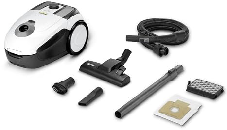 Kärcher Aspirapolvere VC 2, con Sacchetti Filtranti in Vello, Potenza Assorbita 700 W, Raggio Operativo 7,5 m, Peso Leggero 5,1 kg, Filtro HEPA 13, Bocchetta Pavimenti e Fessure, Spazzolina Mobili