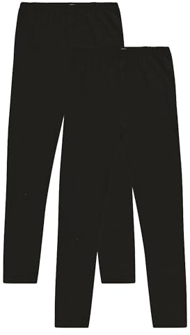 Pink Angel 2-Pack Toddler and Big Girls Leggings: Black Cotton Spandex Stretch Pants for Kids – School, Dance, Yoga, and Ballet Clothing