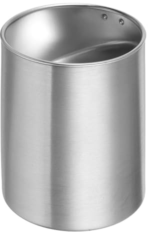 sourcing map Ashtray with Lid, Stainless Steel Windproof Ash Tray for Home Office Tabletop Patio Outdoor, Funnel Style Silver