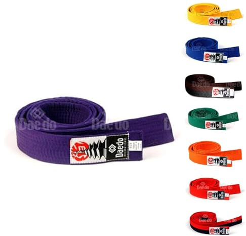Daedo Taekwondo Color Belt for Adults and Kids, 280 cm/110 Length - Perfect for Martial Arts, Karate, and Taekwondo Training - Purple