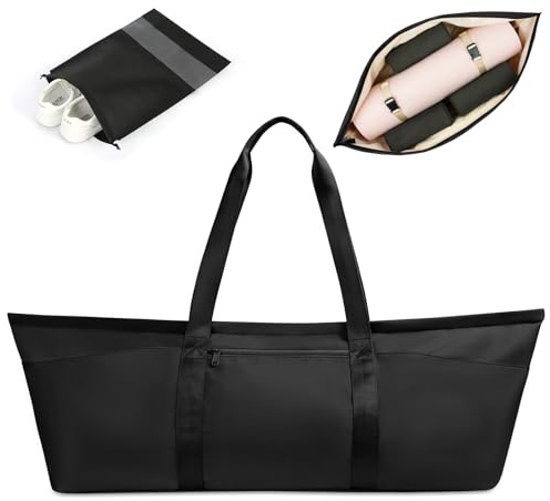 Aucuu Sporttasche Damen, Groß Yogatasche, Yogamatte Tasche, Sporttasche Damen mit Nassfach & Schuhtasche, Verstellbarer Schultergurt Yoga Tasche, Yogamattentasche, Yogatasche für Pilates Yogamatten