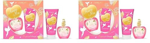 JEANNE ARTHES - Coffret Cadeau pour Femme - Amore Mio Tropical Crush - Eau de Parfum 100 ml + Lait pour le corps 200 ml - Parfum Musc Coco - Fabriqué et conditionné en France à Grasse (Lot de 2)