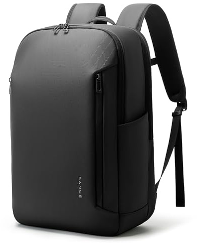 BANGE Business laptop ryggsäck för män 15,6 tum vattentålig resa smart laptop ryggsäck handbagage ryggsäck svart, svart, L