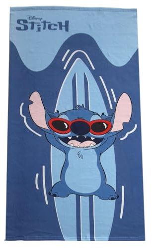 Theonoi Asciugamano da sauna per bambini, 70 x 140 cm, in microfibra (Stitch Surfer)